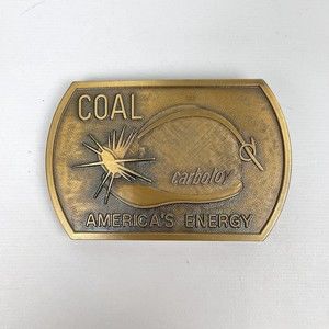 VTG Coal America's Energy Mining Industry Carbaloy Solid Brass Belt Buckle